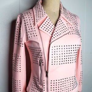 Pink Xirius Flat Back Designed Jacket (Stretch)